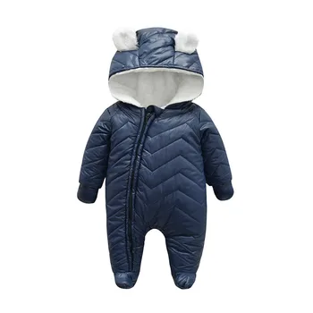 

Baby Clothes Winter Newborn Infant Baby Girl Clothes Boy Winter Warm Hooded Solid Baby Romper Jumpsuit Playsuit Outfits ropa Z4