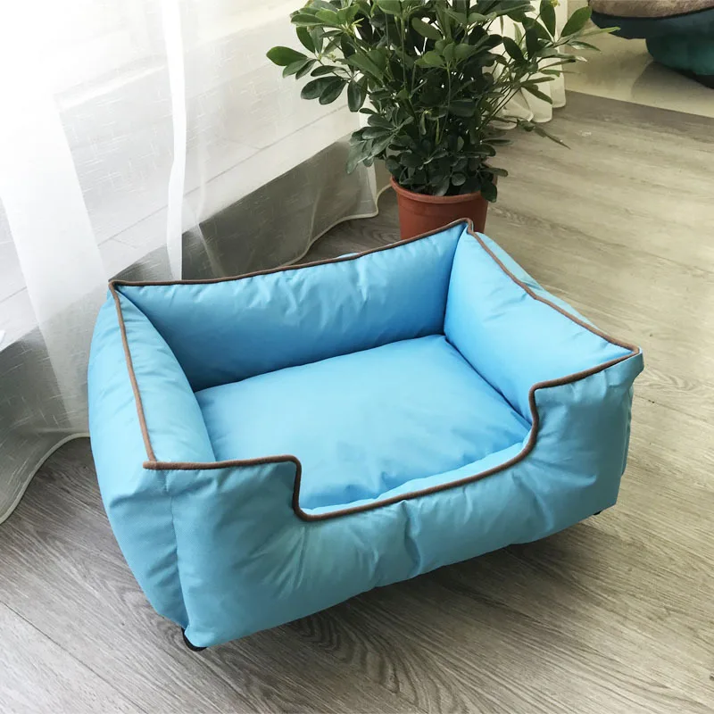 Blue Собаки кровати для небольших товары для животных, собак моющиеся съемная ткань Оксфорд питомник кошка гнездо дно Водонепроницаемый маленькая кошка и собака гнездо - Цвет: Blue