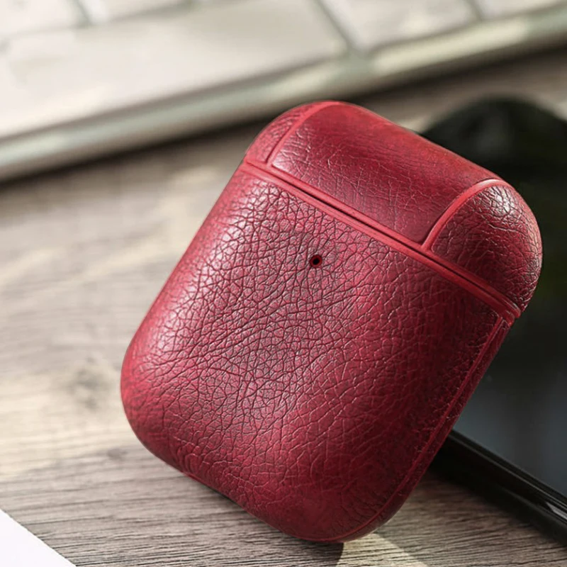 Кожухи головных телефонов для Apple Airpods ремешок роскошный кожаный с кнопками чехол для наушников аксессуары для iphone Airpods чехол