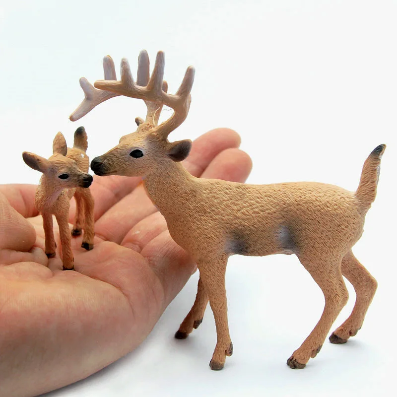 Simulation Animal Model Figure Plastic Decoration Educational Toy Deer