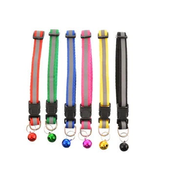 

6Pcs Pet Dog Cat Collars Polyester Collar for Small Dogs Camouflage with Bell Kitten Neck Travel protable Pet Supplies