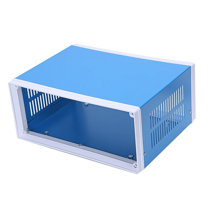 

9.8" x 7.5" x 4.3" Blue Metal Enclosure Project Case DIY Junction Box