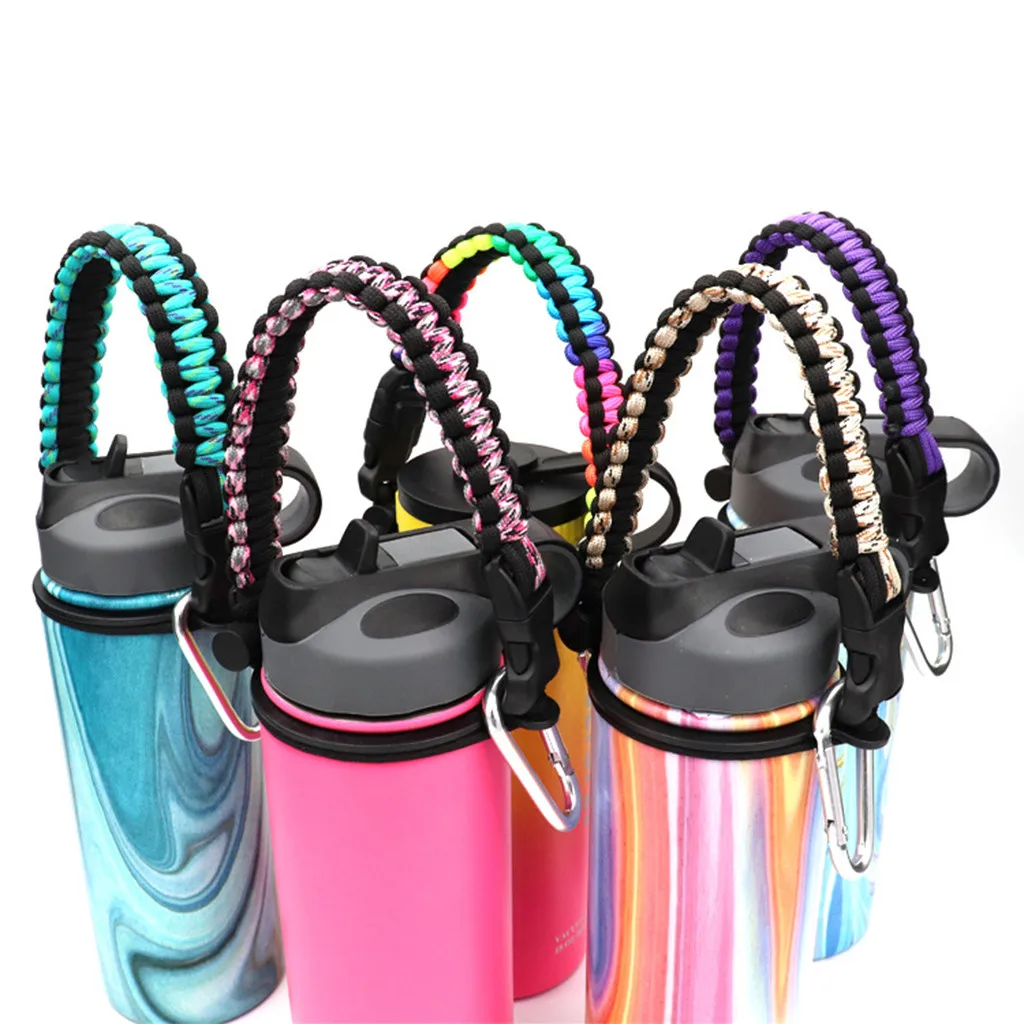 

Bicycle cup rope Sports mug color portable rope Handle Survival Strap With Security Ring for Wide Mouth Water Bottles safe