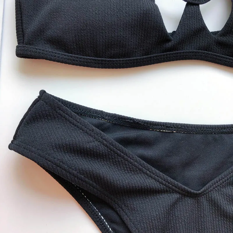 2020 Hollowed Sexy Bikini Set Women String Swimsuit Push Up Swimwear Thong Brazilian Bikini Bathing Suit Swim Wear