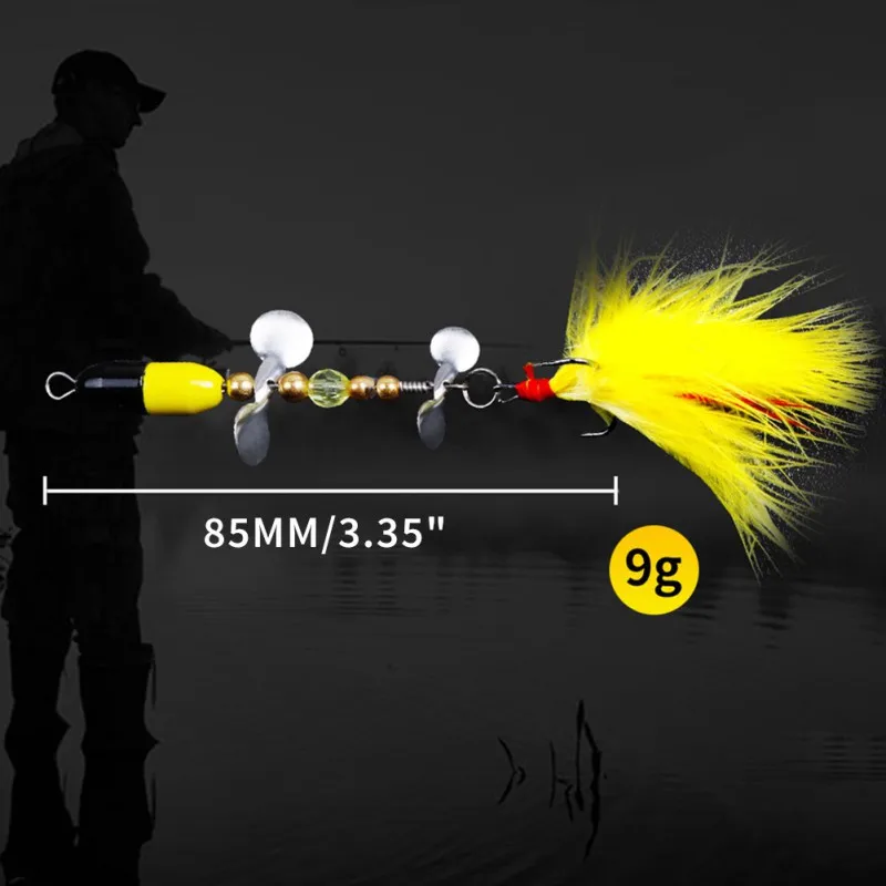 Propeller Type High Speed Rotating Sequins Fishing Lure Three Sharp