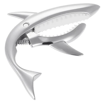 

Clip-on Shark Guitar Capo Clamp Zinc Alloy Silicon Pad for Acoustic Electric Guitar Bass Ukulele Guitar Accessories