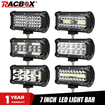 

RACBOX 7 inch Combo Led Work Light LED Bar Light for Motorcycle Tractor Boat Off Road 4WD 4x4 Truck SUV ATV 12V 24V Car Styling