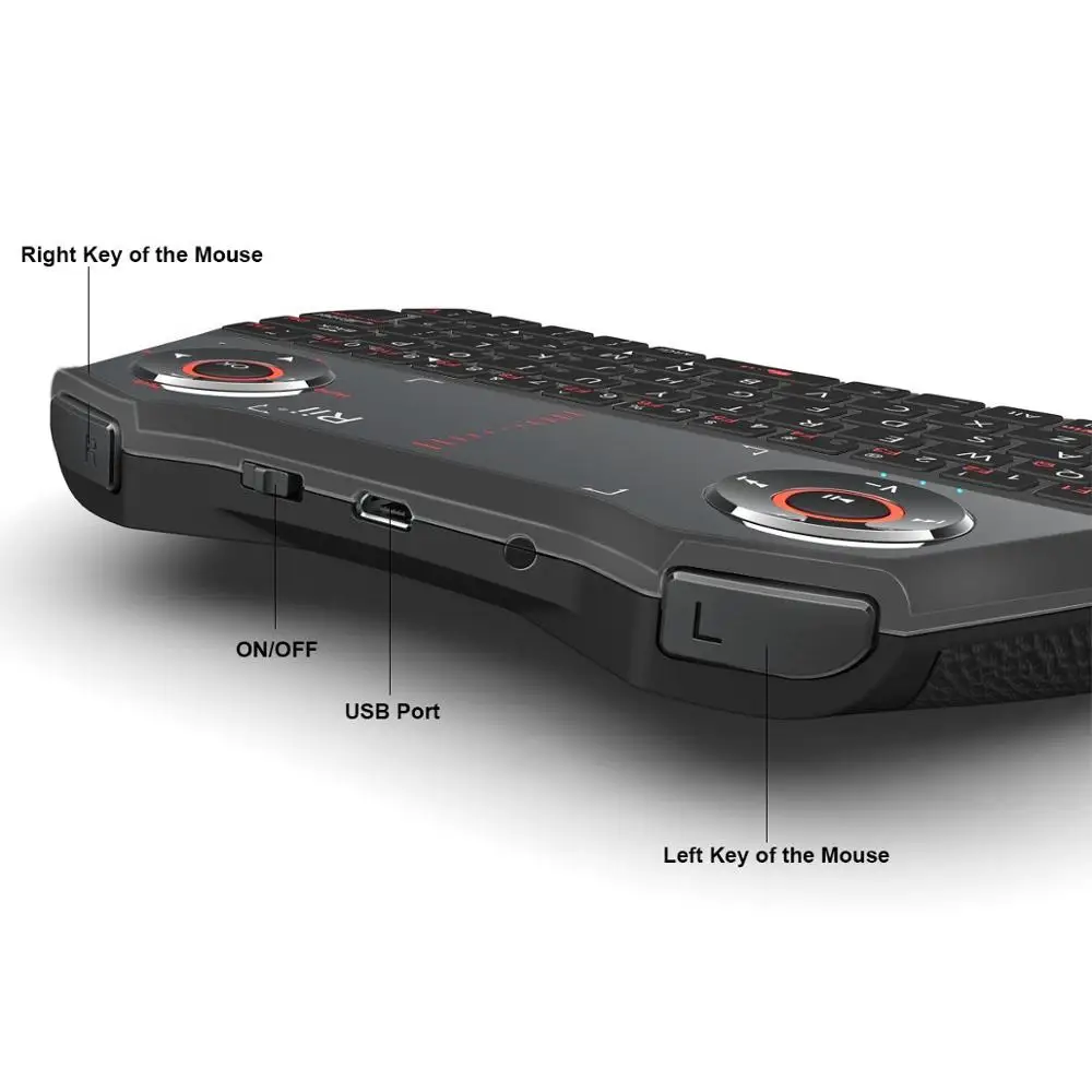 Rii i28C немецкая Мини Беспроводная клавиатура Air mouse с сенсорной панелью для Android tv Box IPTV Мини ПК X96mini H96mini tv Box