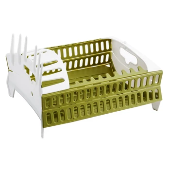 

Foldable Dish Rack Kitchen Storage Holder Drainer Bowl Tableware Plate Cup Creative- Drying Rack Home Shelf Dinnerware Organizer