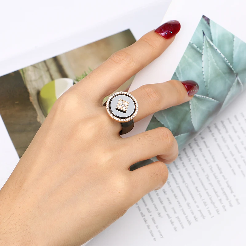 Big Oversize Women Rings Healthy Comforfit Never Fade Color Fashion Jewelry Gift CZ Crystal Women Rings