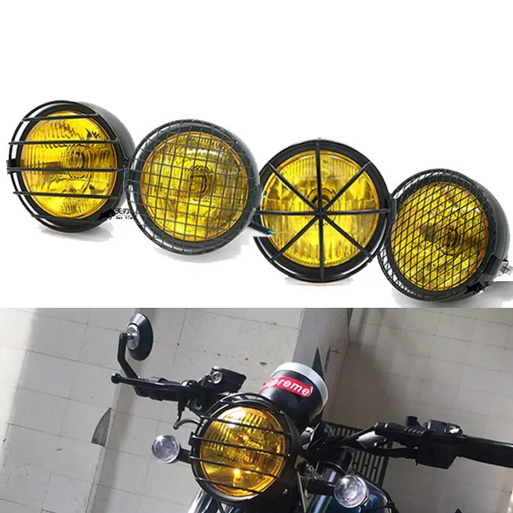 

6.5 Inch Motorcycle Headlight Bracket Grill Motor Hi&Lo Beam DRL Fog Light for Sportster Cafe Racer Bobber Choppers Head Lamp