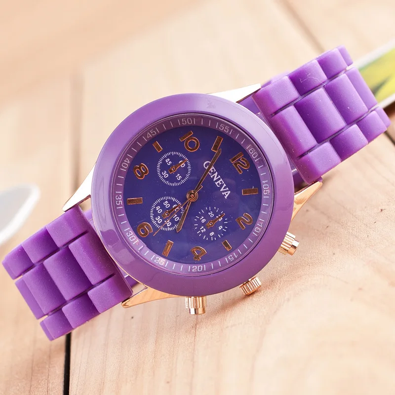 

Geneva Silicone Watch Korean-style Students Beautiful Fashion Color Jelly Leisure Table