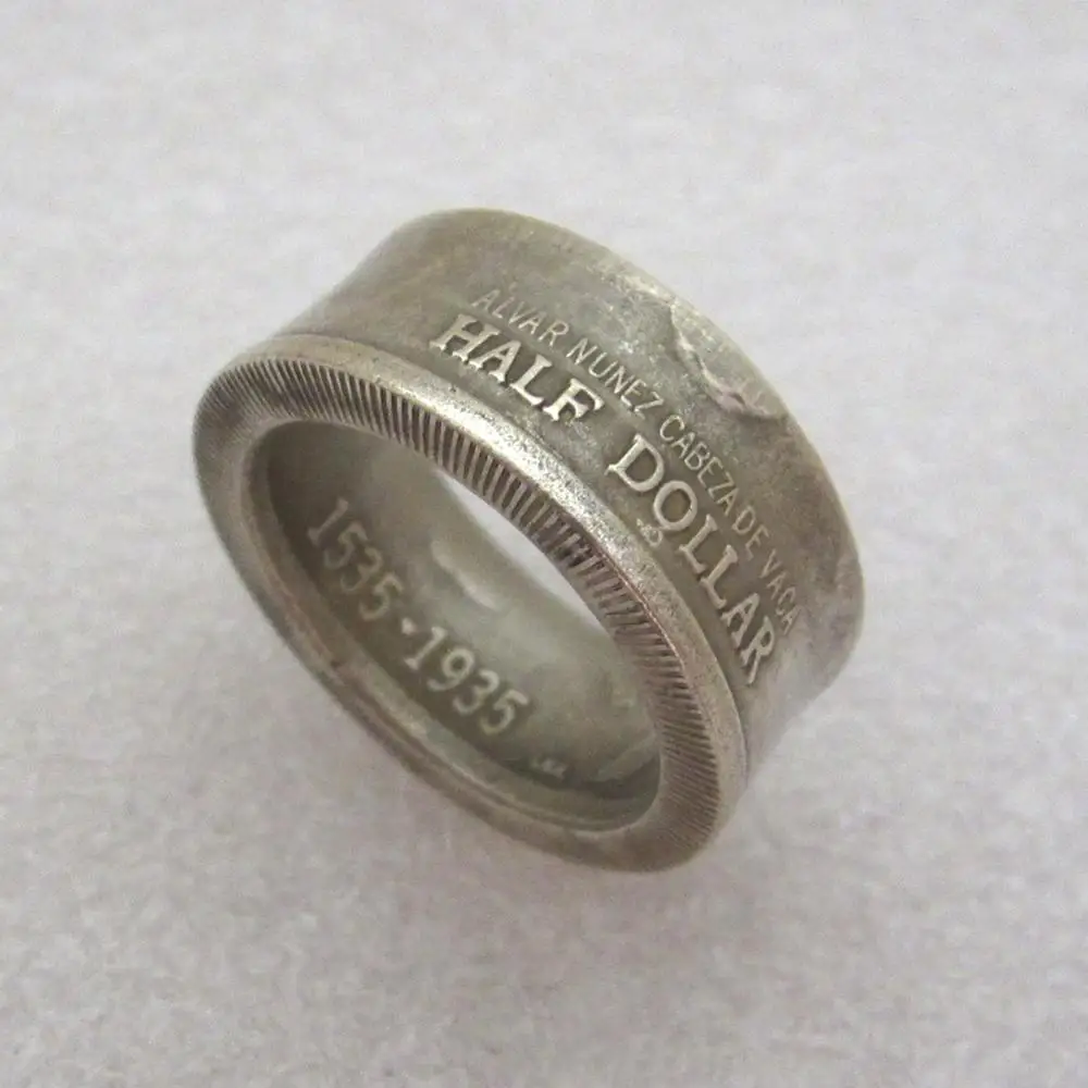 Монета кольцо ручной работы от 1935 полдоллара монета посеребренное кольцо ручная работа Дата внутри