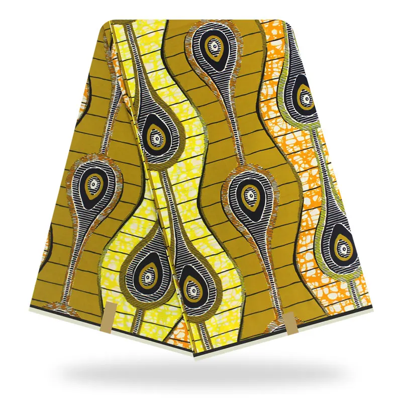 Высокое качество Африканский Воск для печати ткань Анкара африканская ткань воск для ткани африканская вощеная ткань принтом для платья Анкара ткань - Цвет: YJ750814C18