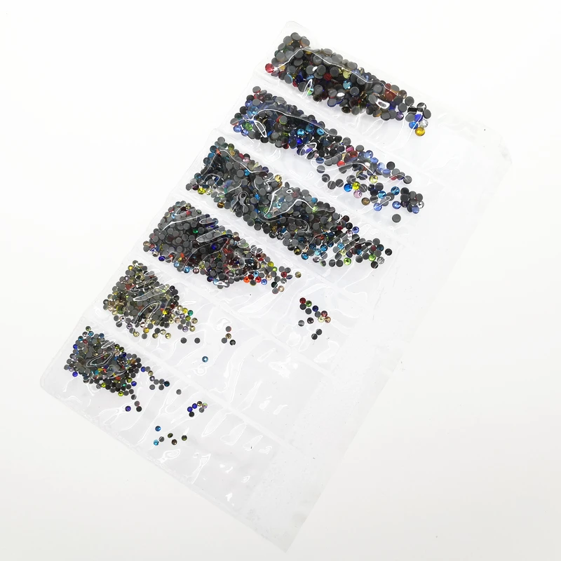 Mix Colors TopStone 1600 шт./лот, смешанные размеры SS4~ SS12, горячая фиксация, стразы с плоской задней стороной, 6 размеров s для рукоделия, клей для дизайна ногтей, Кристальное украшение - Цвет: Mix Colors
