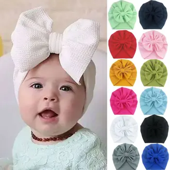 

Pudcoco Baby Stuff Accessories Baby Girl Hat With Bow Knot Infant Beanie Solid Big Bowknot Cap For Girls Kid Hats