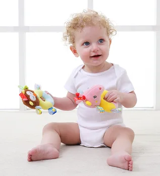 

Newborn Cute Cotton Baby Boy Girl Rattles Infant Animal Hand Bell Kids Plush Toy Development Gifts Rings Toddler Toys