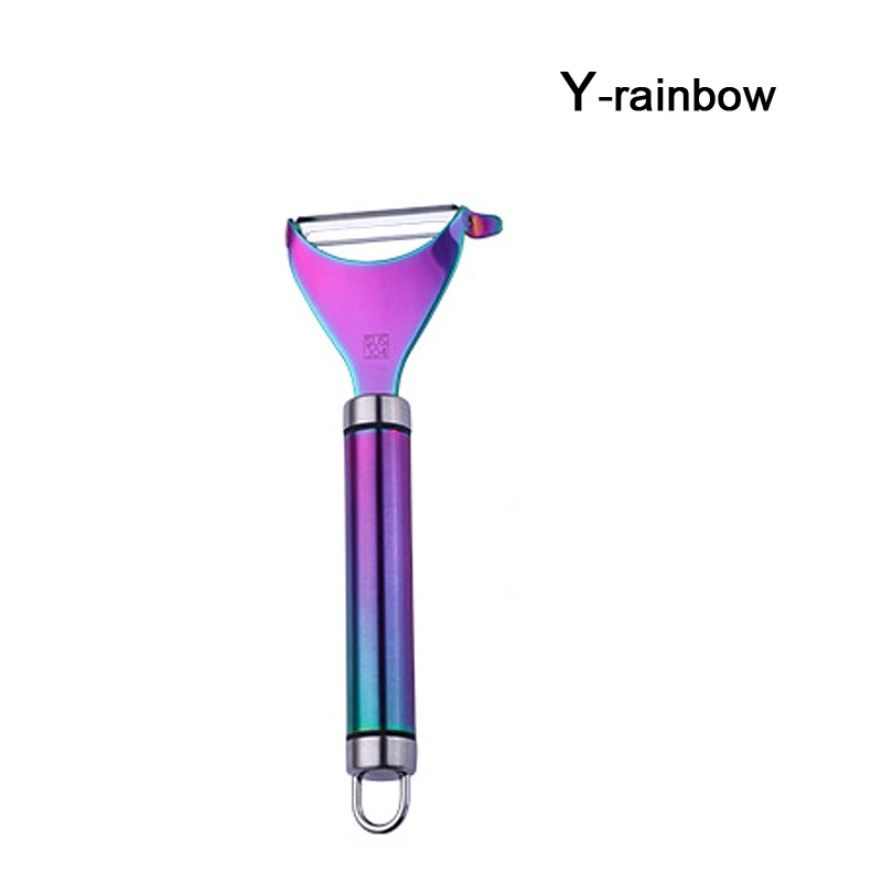 Y-rainbow Многофункциональный кухонный скребок для фруктов, овощей, картофеля, для удаления кожи, яблоко, Овощечистка, высокое качество, бытовой нож для очистки огурец - Цвет: Y-rainbow