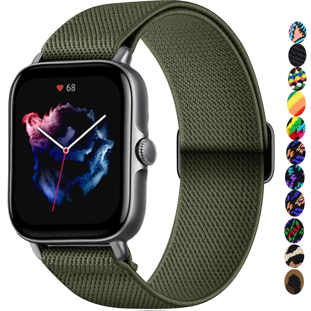 20mm/22mm Band For Amazfit Gts/2/2e/3/gts2 Mini/gtr/3/pro/gtr2/47mm/42mm/stratos  Nylon Elastic Watch Bracelet Amazfit Bip Strap - Watchbands - AliExpress