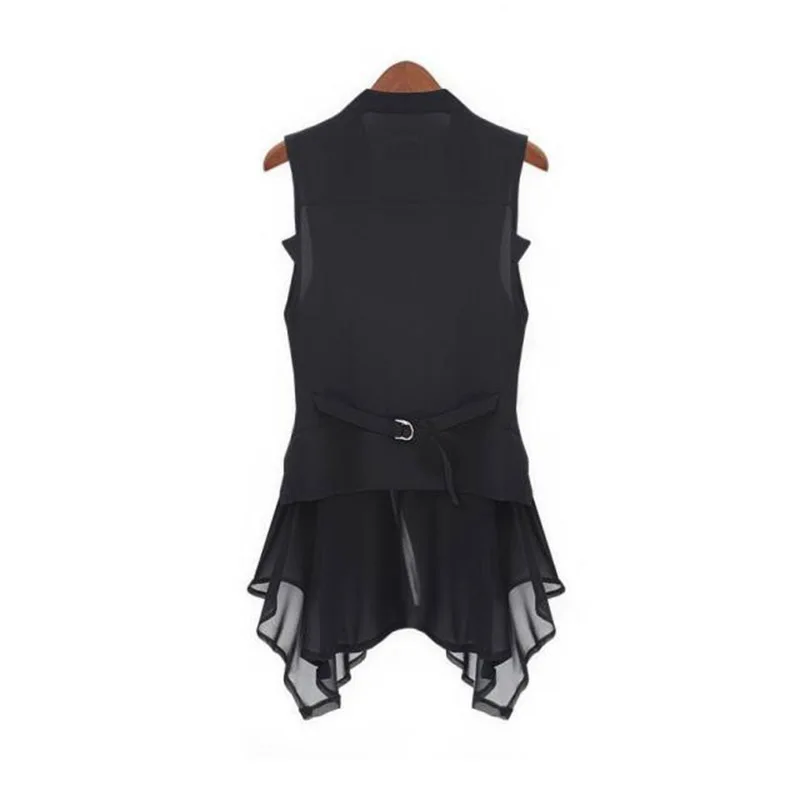 MWSFH Plus Size Long Vest Womens Spring Summer Outwear New Women Vest Coat Europe sleeveless Long Cardigan Top Jackets Outerwear