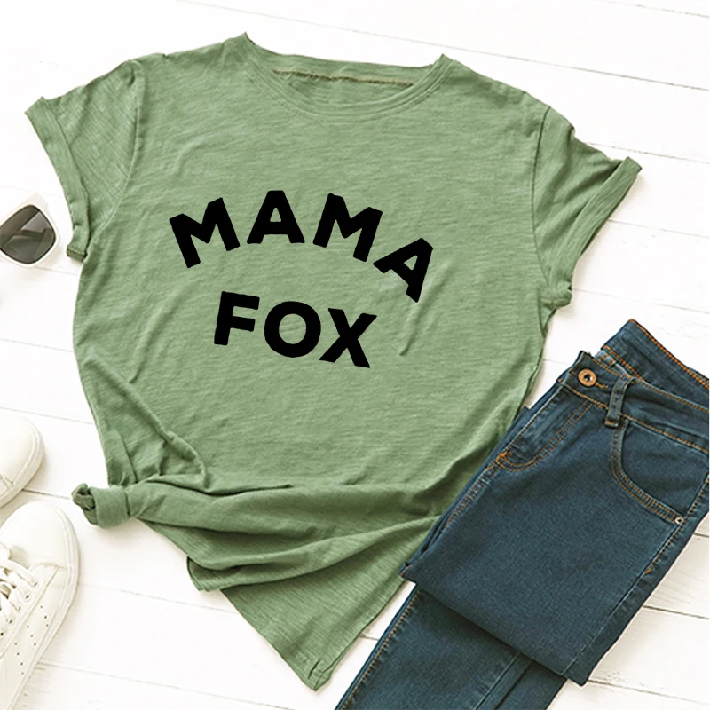 ZBBRDD Mama Fox/футболки, подарочные футболки на день матери, забавные креативные милые хлопковые футболки с буквенным принтом для женщин
