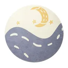 Мягкий ковер в скандинавском стиле с изображением Луны и солнца, Мягкий Нескользящий круглый домашний коврик