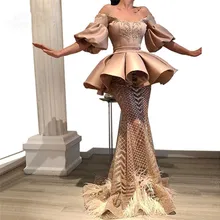 Платья для выпускного вечера, элегантные вечерние платья для женщин, одежда для сна, аппликация с русалкой, с полурукавом, с коротким шлейфом, турецкие платья размера плюс