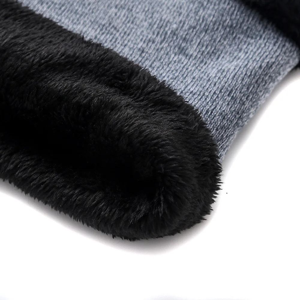 Зимняя теплая одноцветная вязаная шапка Skullies Beanies, зимние шапки для женщин и девочек, теплый вязаный бархатный шарф, шапка
