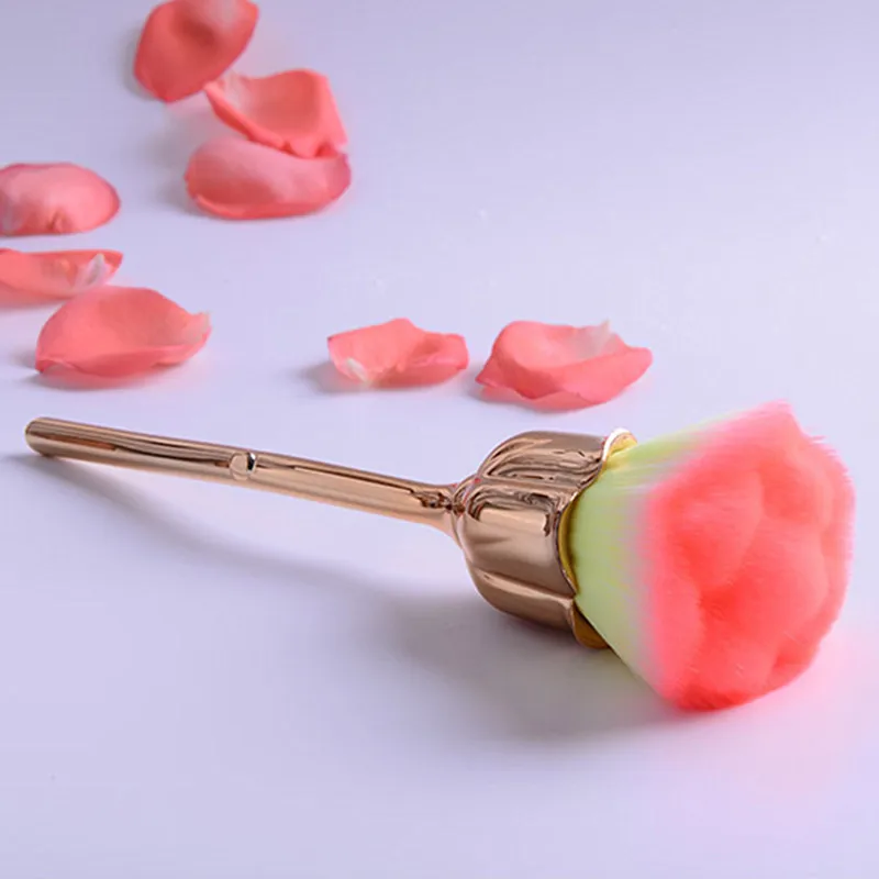 Rose Nail Powder Remover Cleaning Brush Rose Shape Professional Nail Art Dust Brush Nail Duster Cleaner Manicure Pedicure Tools