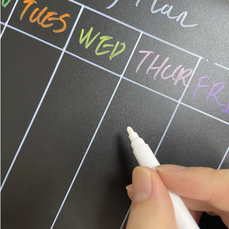 A4 Size Magnetic Mini Blackboard Dust-free Liquid Chalkboard Refrigerator Sticker Bulletin Board Weekly Planner Calendar blackboard stickers