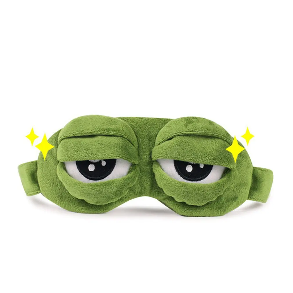 3D Sad Mask Soft Sponge The Outer Layer Soft Shading Breathable Super Cute Frog Eye Mask Personality Sad Frog Eye Mask