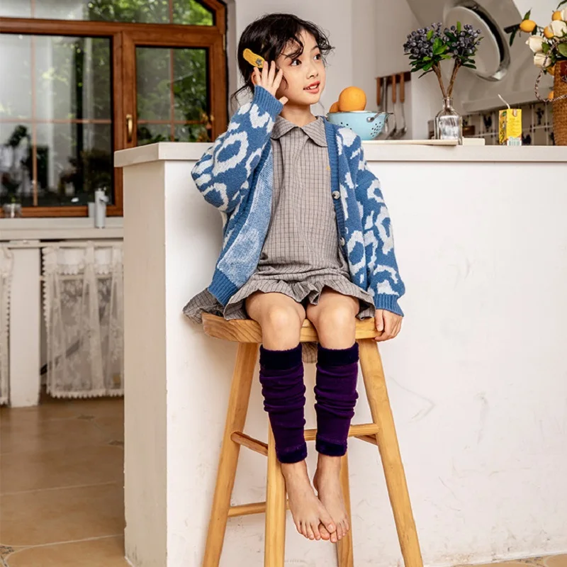 

Girls Leg Warmers Children Winter Thick Over The Knee Socks 7-12 Years Solid Long Sokcs Loose Soft