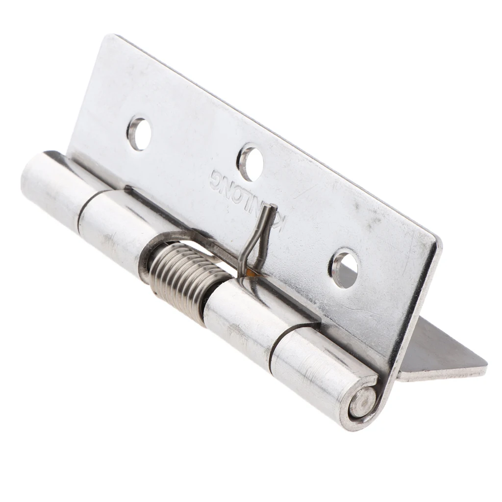 1 Pair Thickness 2.9 mm Ranbo Stainless Steel Heavy Duty Spring Loaded Door Butt Hinge,Automatic Closing/Soft Closer/Adjustable Tension/Support Buffer gate 5 X 3 inch Brushed Chrome Bronze 