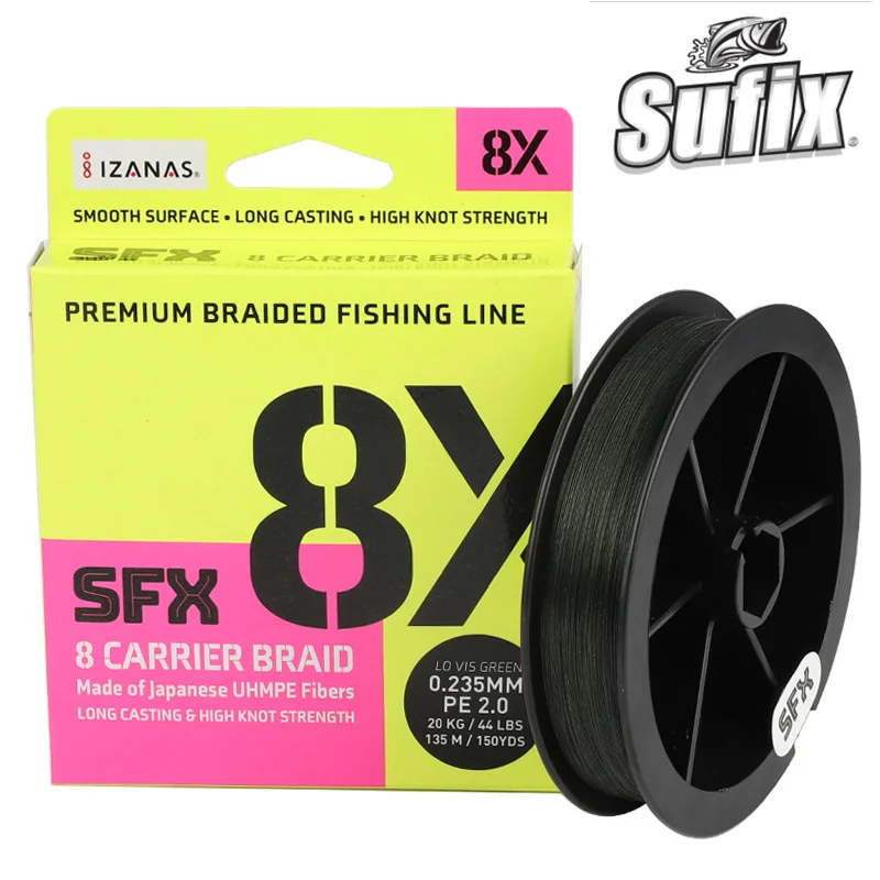 2021 NEW Original Sufix X8 150M/135M PE Dark Green 8 Strands PE Fishing Line Monofilament