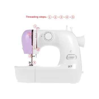 

Electric 12 Stitches Mini Sewing Machine 2-Speed Sewing Machine with LED Light Buttonhole Presser Foot Pedal Sewing Machines