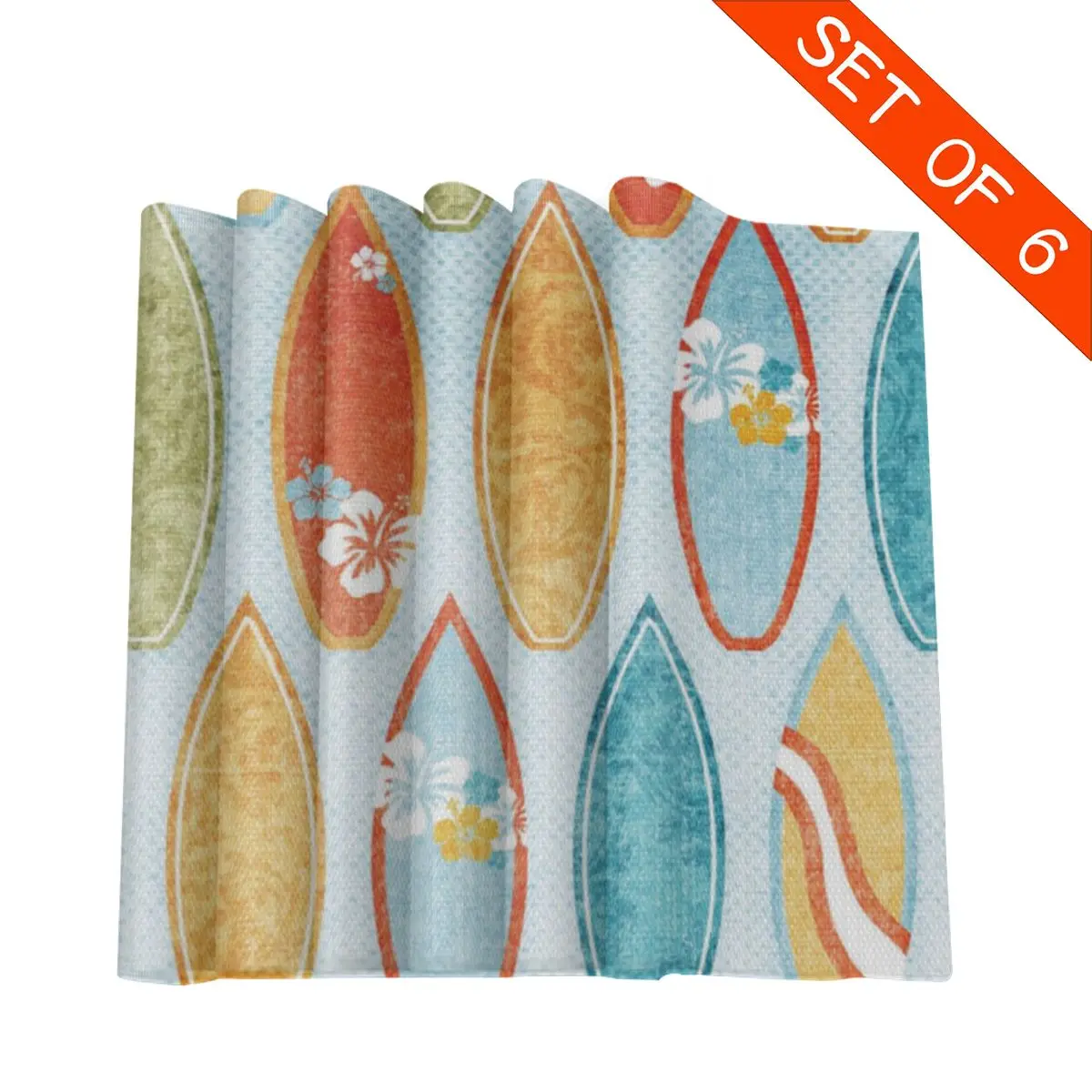 Placemat for dining table CoastersSurf Is Life The Rest Is Details Polyster Cup Coffee Table Mats Kitchen 6pcs Home Decor