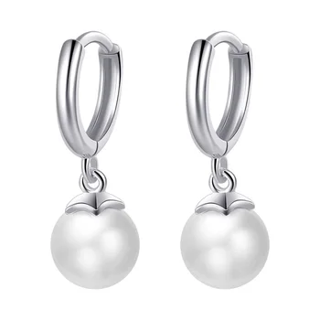 

New S925 Sterling Silver Shell Pearl Earrings Female Net Red Earrings Earrings Silver Jewelry