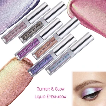 

PHOERA 16 Colors Glitter Eye Liner Pen Metallic Diamond Liquid Eyeshadow Long-lasting Liquid Eyeshadow Cosmetic TSLM1
