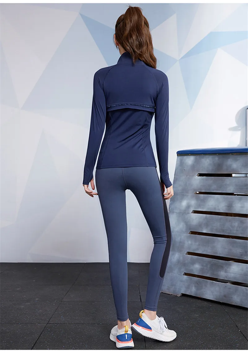 Vansydical Women's Slim Zipper Sports Gym Running Yoga Jackets Fitness Training Sportswear Tops Outdoor Workout Clothing
