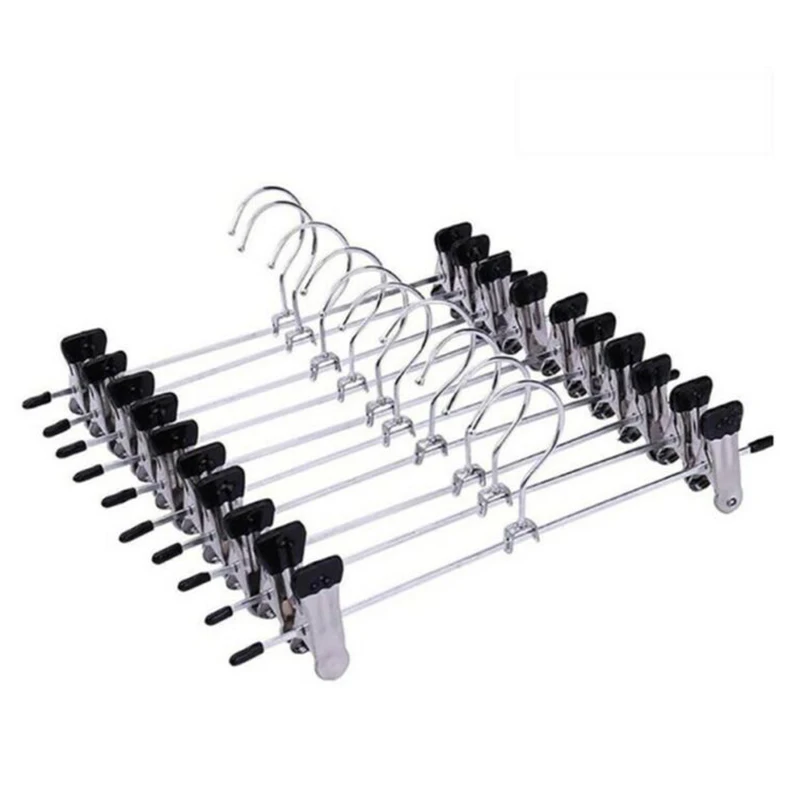 10pcs Set Clip Hanger Laundry Clothes Drying Pants Skirt Coat Hooks Rack Holder