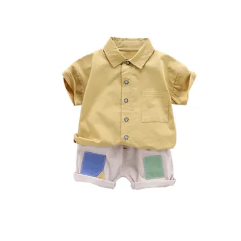 

New Summer Baby Boy Clothes Suit Children Girl Cotton Solid Shirt Shorts 2Pcs/set Toddler Casual Clothing Infant Kids Tracksuits