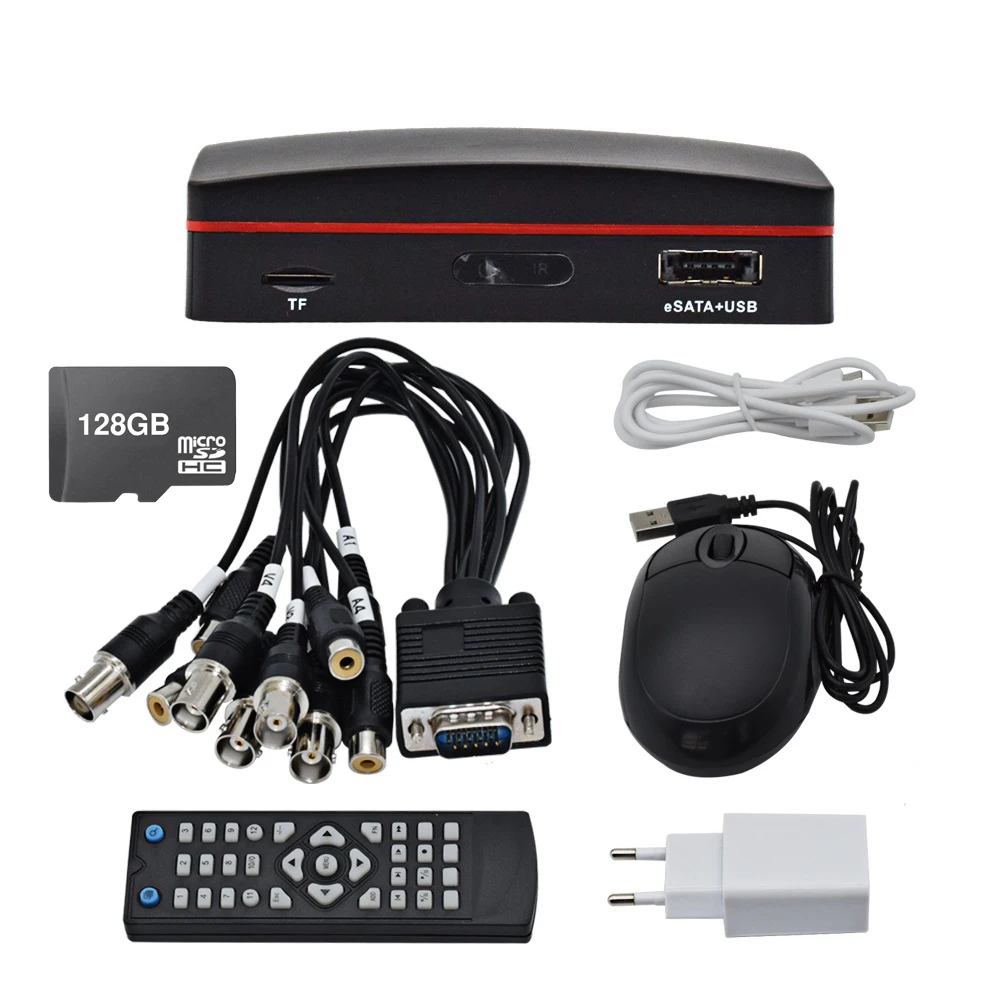 Мини DVR и 128G TF CCTV и аудио в 1080P CCTV SD карта AHD CVI TVI аналоговый 4 в 1 Мини DVR Аудио input4 каналы 4 CH BNC