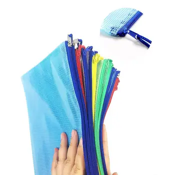 

20Pcs Pencil Bag Waterproof Transparent Zipper Student Stationery Bag Office Document Pouch estuche escolar papelaria criativa
