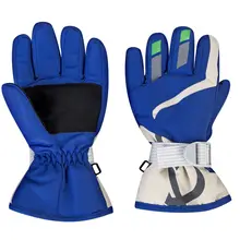Детские снегоходные зимние теплые лыжные перчатки для мальчиков и девочек спортивные водонепроницаемые ветрозащитные зимняя рукавица с регулируемым лыжным ремнем перчатки для катания на лыжах
