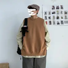2020 корейский стиль Мужская модная одежда жилет хип хоп пальто