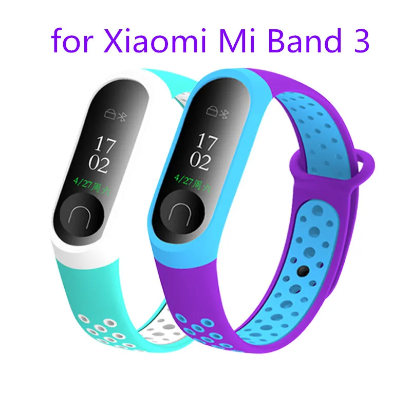 

For Mi Band 3 Strap Wrist Strap for Xiaomi Miband 3 Double Color Silicone for Watch Accessories for Waterproof Replacement Strap