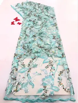 

latest nigerian sequins lace fabric african sequins lace high quality S-59284 for party dress