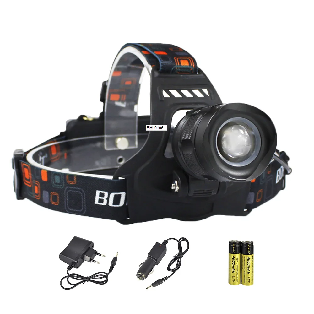 C BORUiT RJ-2157 светодиодный фары высокой Мощность 5000LM XM-L2 Фара 5-Режим масштабирования Фонарь налобный 18650 Перезаряжаемые Мощность с фонариком - Испускаемый цвет: C