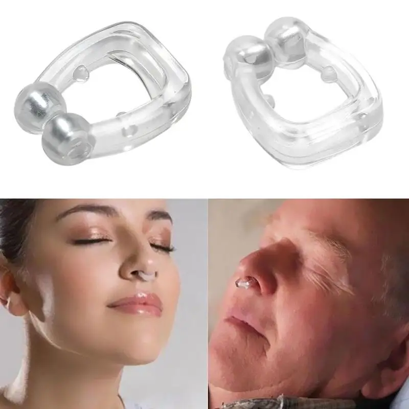 Pince-nez Anti-ronflement, pince-nez, aide à la dilatation nasale,  dispositif pour l'apnée du sommeil, avec étui, 1/2/4 pièces | AliExpress