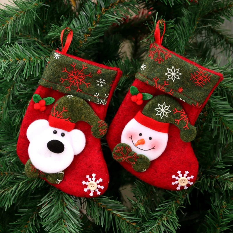 

Christmas Stockings Gift Holders Xmas Tree Pendant Fireplace Hanging Ornament Family Holiday Party Decoration Decoracion Navidad
